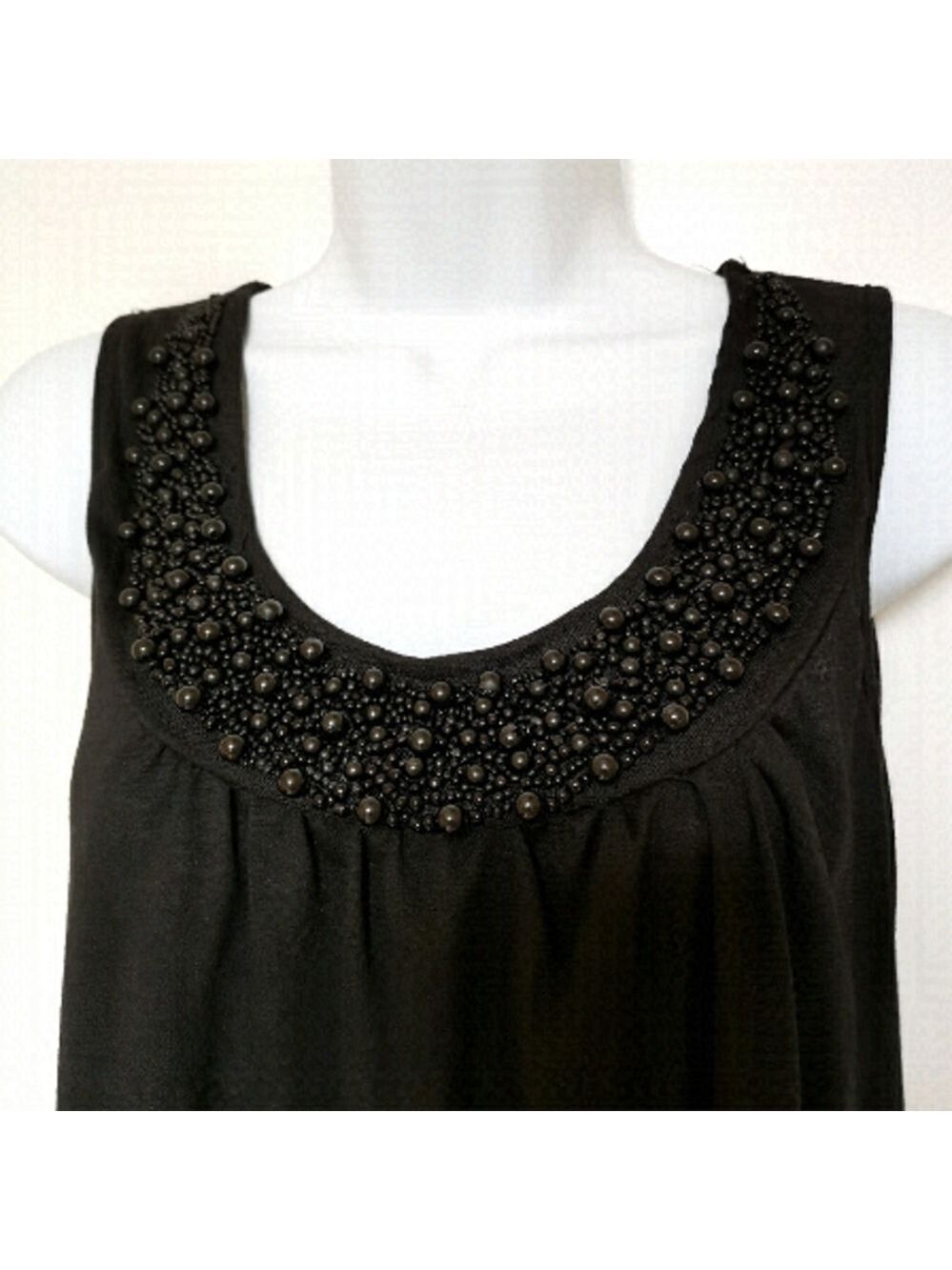 BLACK beaded tunic tank top
